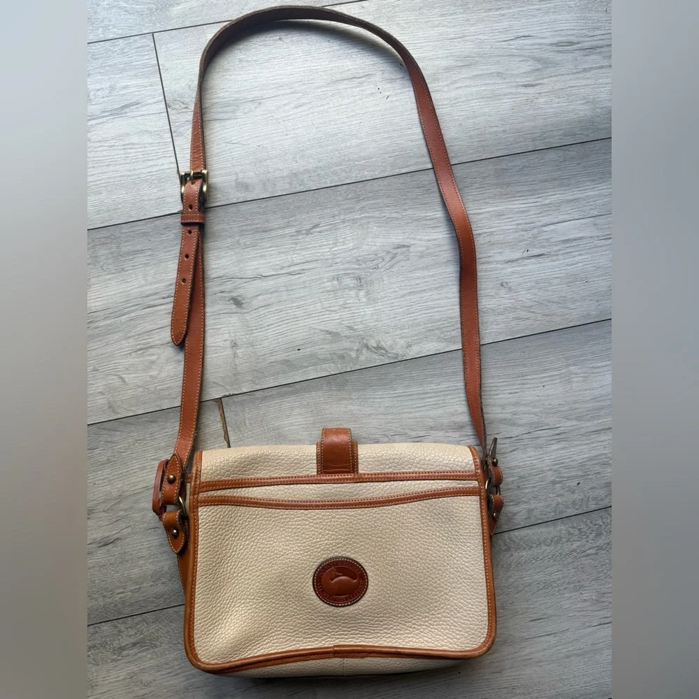 Dooney & Bourke Vintage Crossbody Leather-Trim Beige - Picture 2 of 9